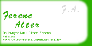 ferenc alter business card